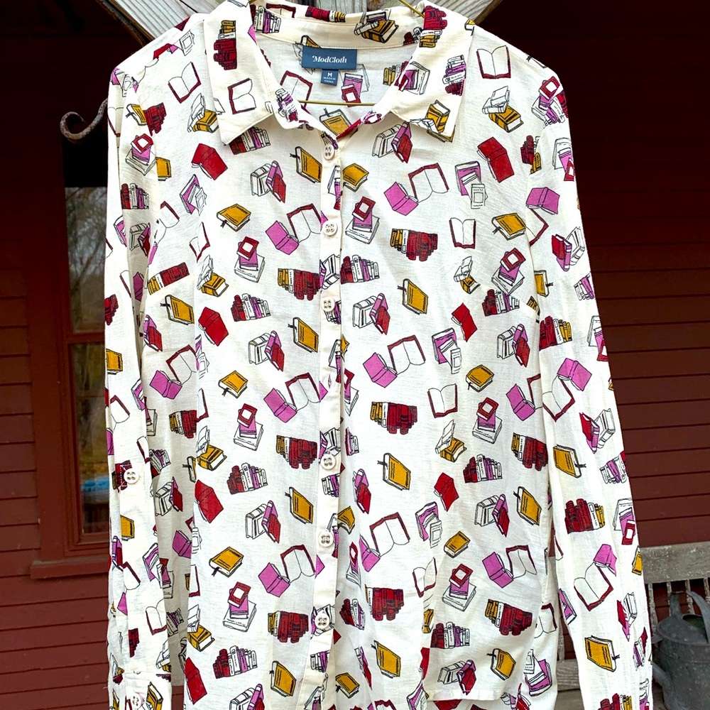 NWOT ModCloth Book Button Down
